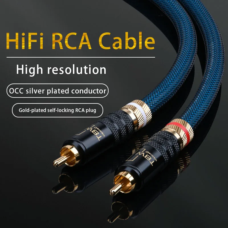 ATAUDIO jedna para HiFi kabel Audio RCA wysokiej wydajności Premium Audio hi-fi 2RCA do 2RCA Interconnect Cable