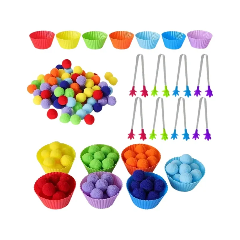 78-Piece Fine Motor Skill Activity Set Color Sorting Bowls & Tweezers, Sensory Counting Beads for Educational Play & Therapy Kit