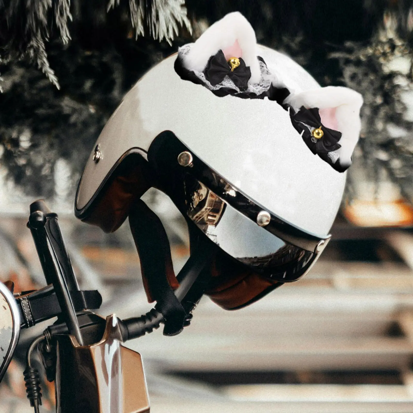

Creative Cat Ear Decoration for Motorcycle Scooter Bicycle Helmets Unique Stylish Kitten Ear Ornament Accessories