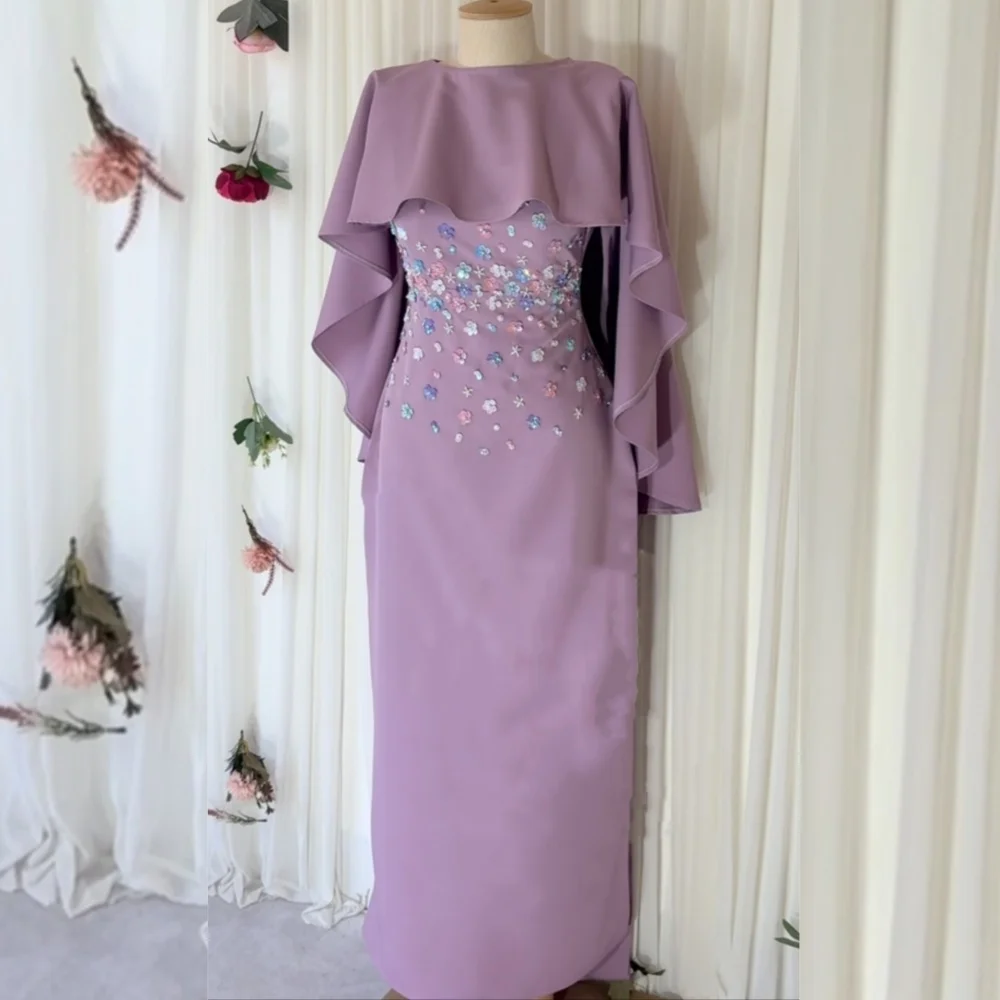 

Customized High Quality Jersey Sequined Pleat A-line Scoop Neck Long Dresses Bespoke Occasion Pastrol