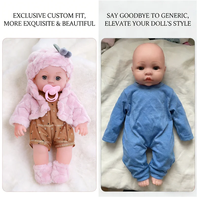 or 12 inch 30cm Baby Reborn Dolls Outfits Clothing Bodysuit Carry Cot Winter Pajamas Jumpsuit Plush Coat Clothes Accessories