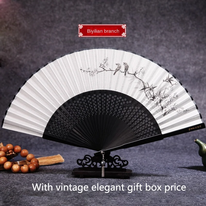 

Women's Hand-painted Silk Folding Fan Home Decoration Ornaments for Friends Wedding Gift Blessing Gift Portable Portable Fan