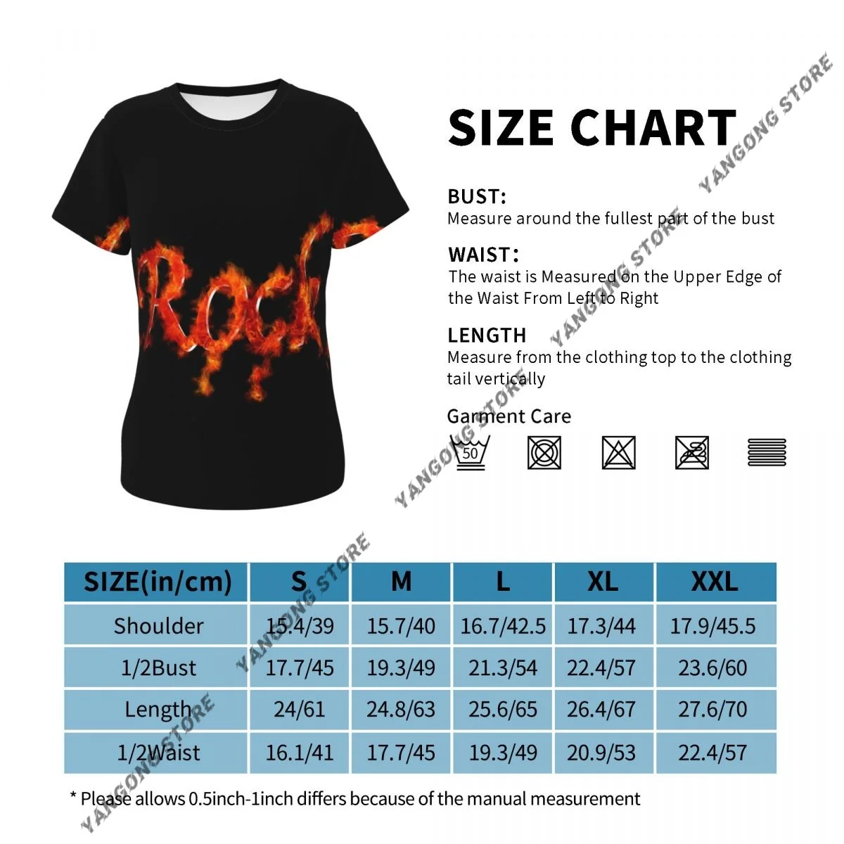 여성 티셔츠 Rock Tshirt 여성 캐주얼 O 넥 반팔 탑 티셔츠 의류