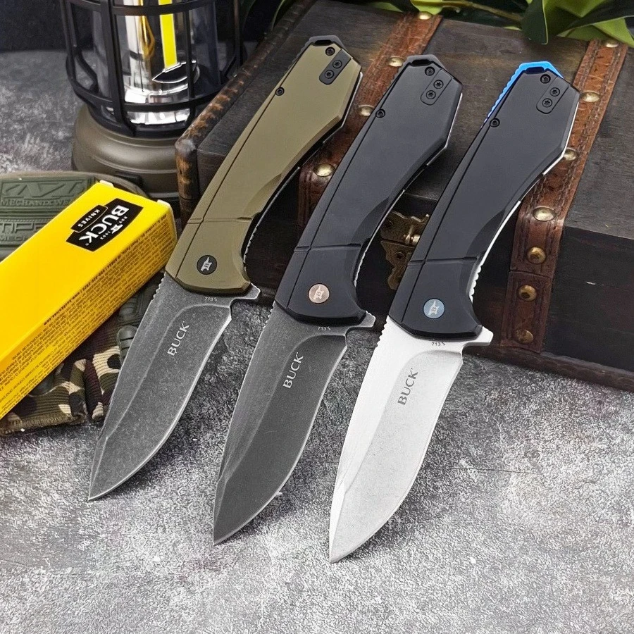 

713 Portable Folding Knife 8Cr13Mov Steel Blade Aluminum Handle Outdoor Tactical Military Survival Tool Window Breaker