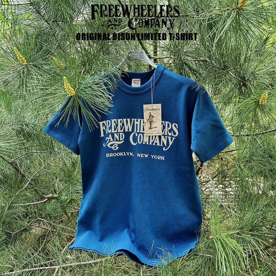 FREEWHEELERS American Vintage Heavyweight Bison Limited Edition Short Sleeve T-Shirt