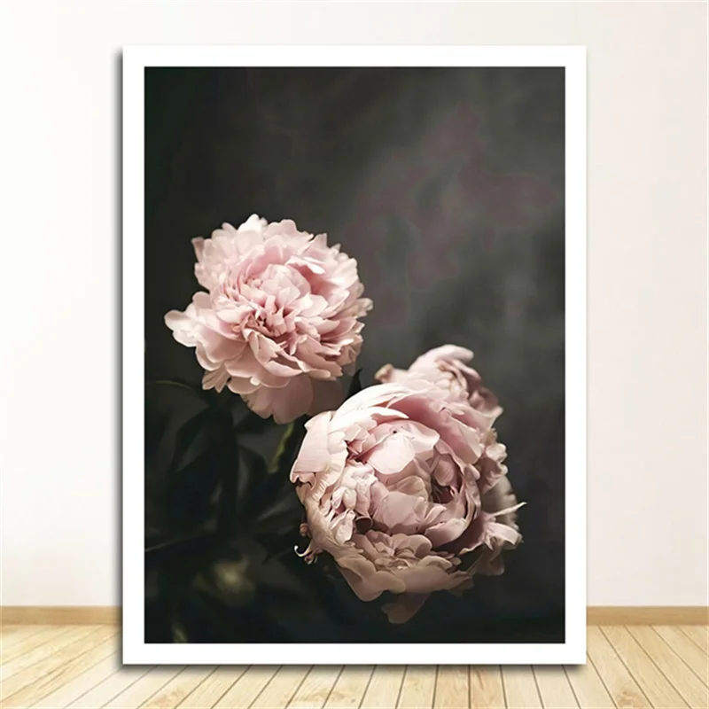 الزهور الوردية جدار الفن قماش المطبوعات العمل الفني الحديث النباتات الجمالية الفاوانيا الملصقات صور لوحات ديكور المنزل الداخلي