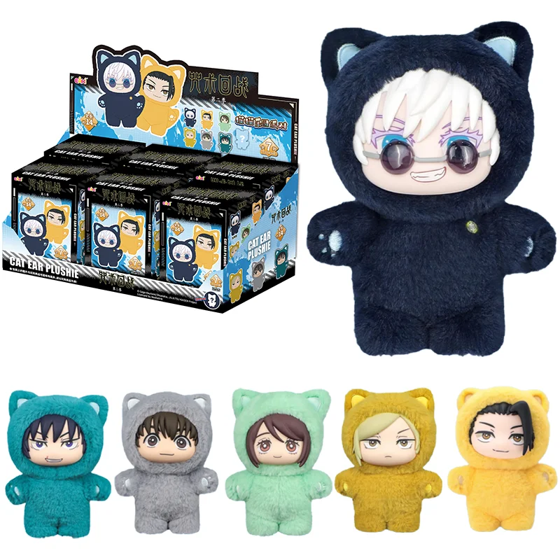 

Оригинальная игрушка Jujutsu Kaisen Cat Paradise Party Blind Box Toy Gojo Satoru Cat Ear Plushie Geto Suguru Nanami Kento Toy Doll Pendant
