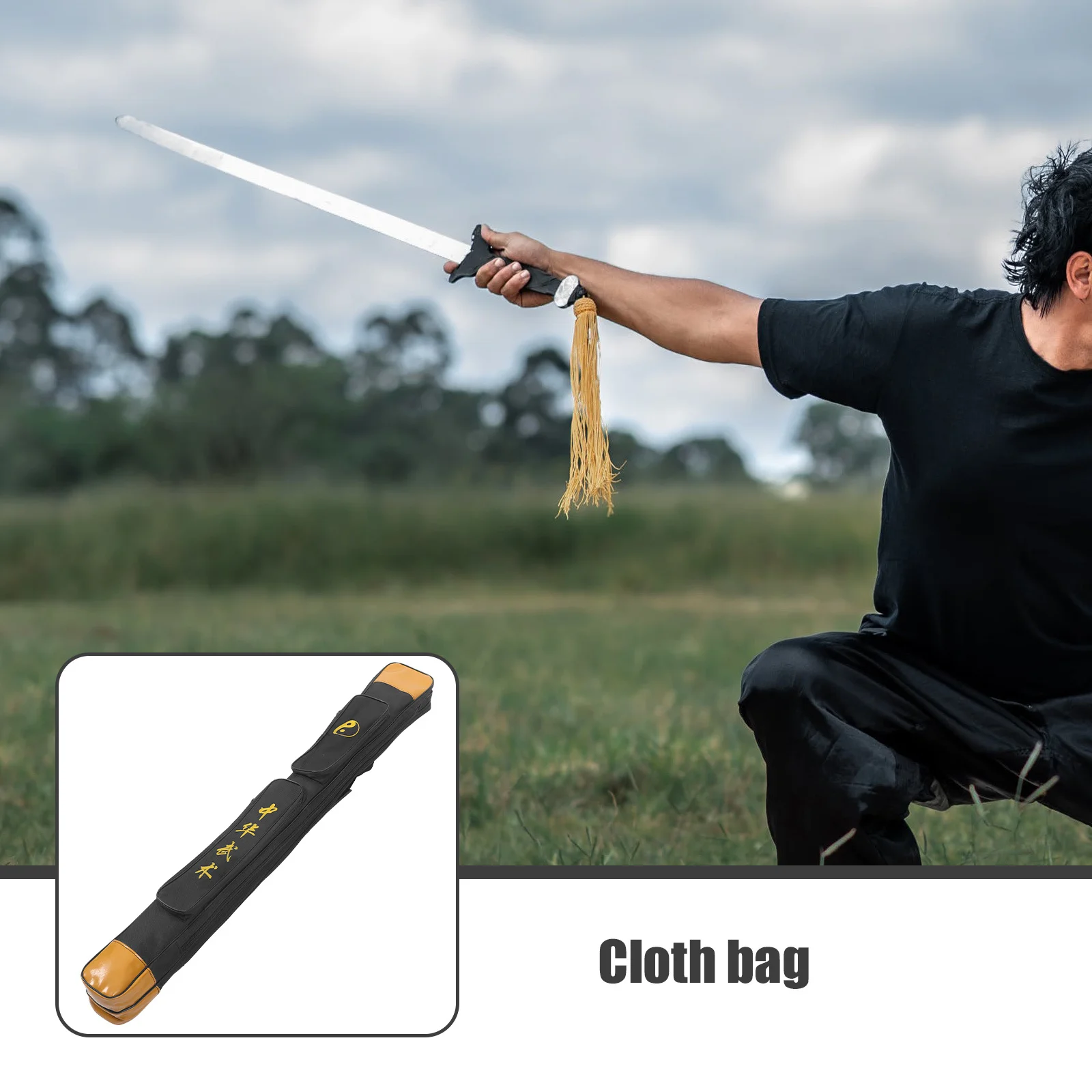 

Double Layer Sword Carrying Bag Thick Wear Resistant Portable Pouch Practical Storage Case for Long Japanese Sword