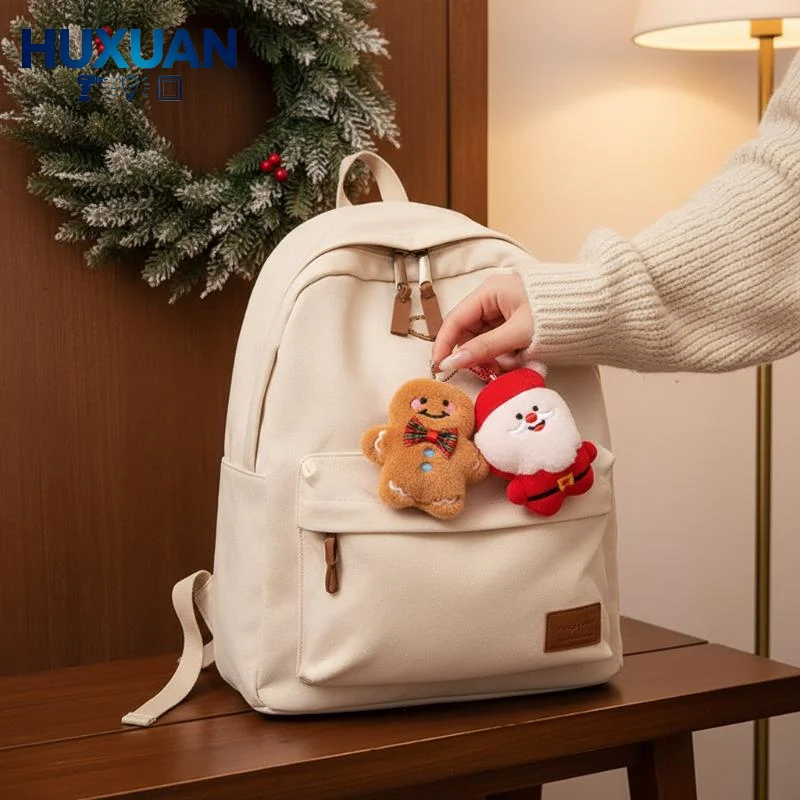 Fluffy Cute Stars Plush Keychain Christmas Design Bag Pendant Charm Cute Accessory Gift for Little Girls