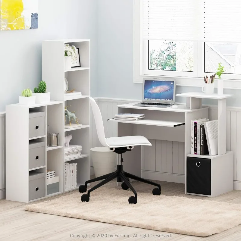 Luder Bookcase / Book / Storage , 5-Tier, White