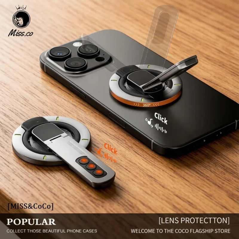 

Original Metal MagSafe Phone Grip Stand, Double-Sided Magnetic Ring Holder for iPhone 17/16/15/14, Strong Magnet Mount