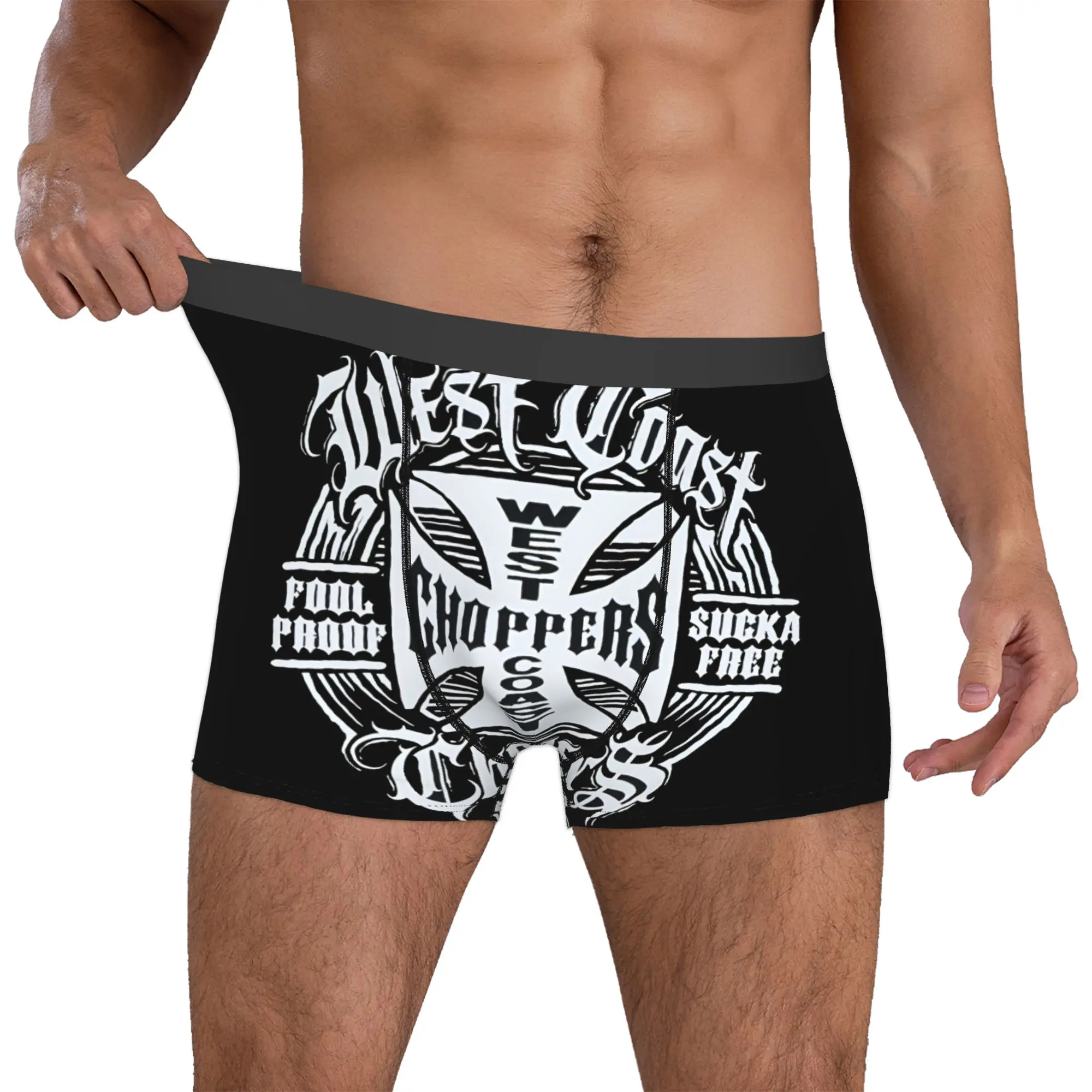 Calzoncillos bóxer personalizados con estampado de calavera de la Costa Oeste para hombre, transpirables