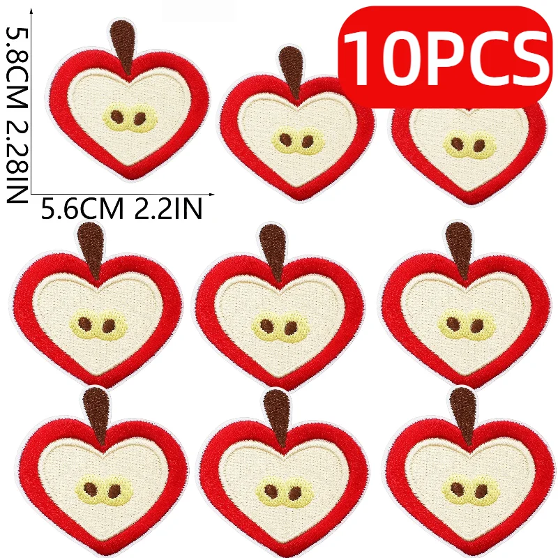 10/12PCS Lots of Cartoon Apple Emblem Embroidery Wholesale Clothing Accessories Badge Patches DIY Decoration Ironing Hat/cloth