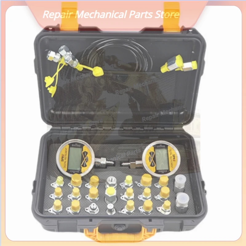 

2 Pressure Gauges Universal Hydraulic Pressure Gauge Digital Test Kit 1 Piece