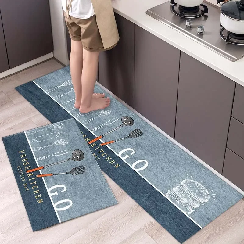 

Kitchen Floor Mat Washable Non-Slip Absorbent Living Room Bedroom Long 40x120cm Rug Bathroom Entrance Doormat Carpet Prayer Pad