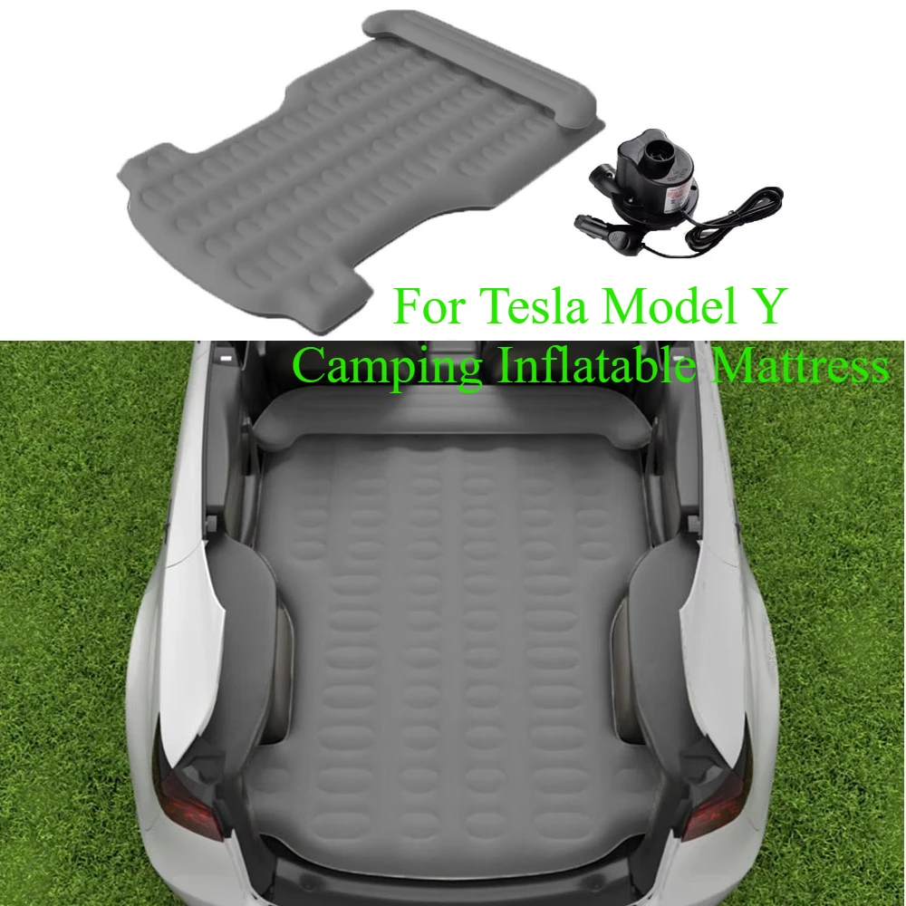 

VASTZ Trunk Air Mattress for Tesla Model Y Suede Fabric Inflatable Camping Mattress Travel Portable Folding Bed with Electric