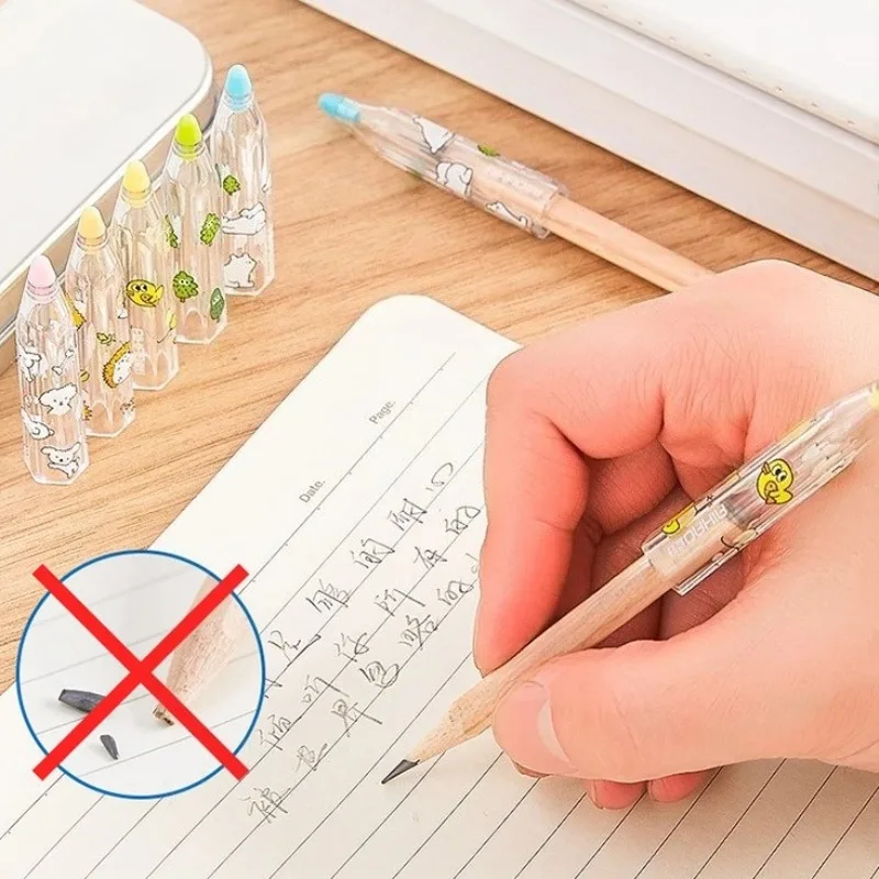 5pcs Cartoon Pencil Cap Student Writing and Painting Pencil Case Pencils Extender School Supplies Pen Case view 3