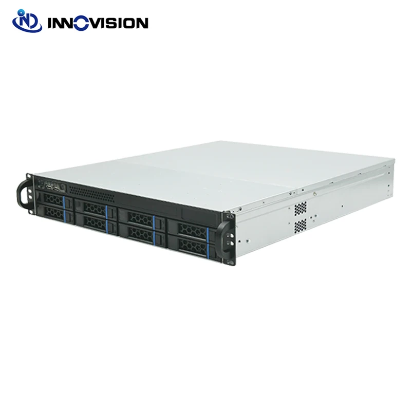 Compact 2U Rack 8Bay Storage Server Case Support ATX Power Supply MATX Motherboard NAS Server Chassis L520mm