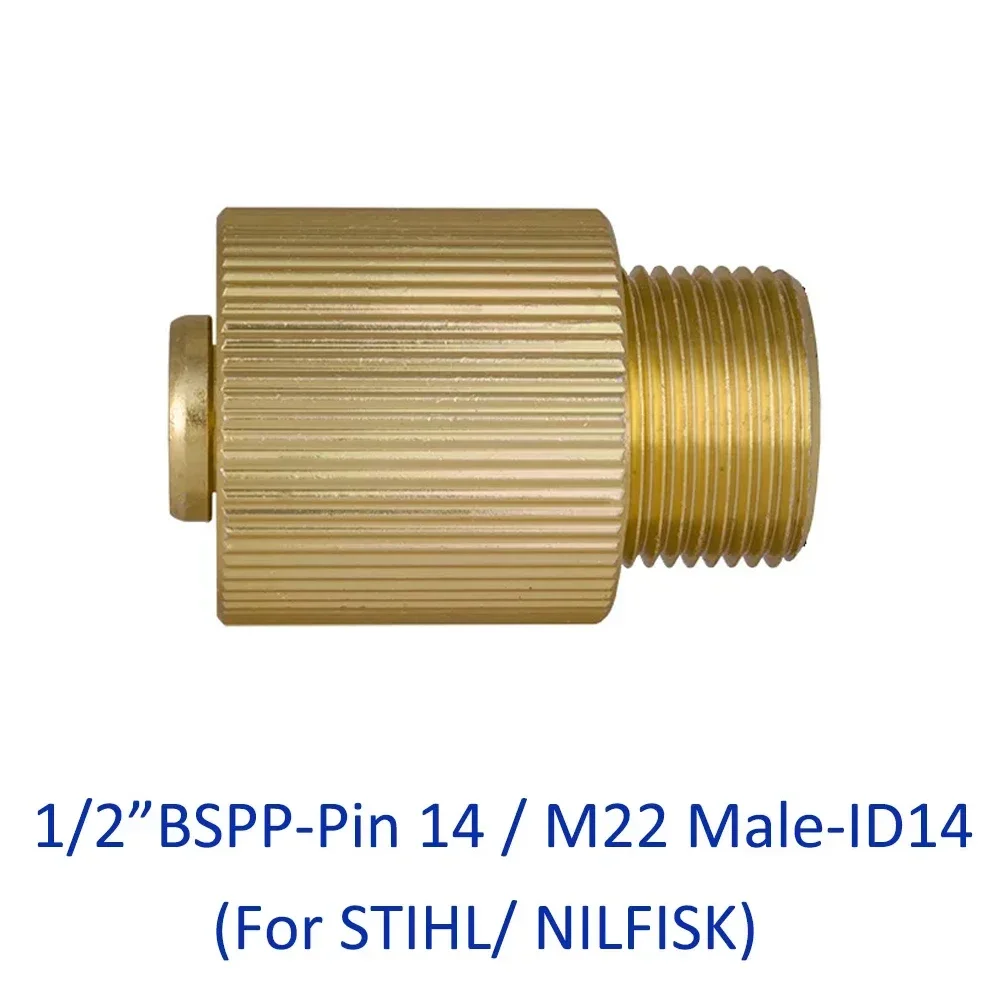 

High pressure washer car washer outlet connector adapter converting 1/2"BSPP to M22 Male for STIHLE NILFISK