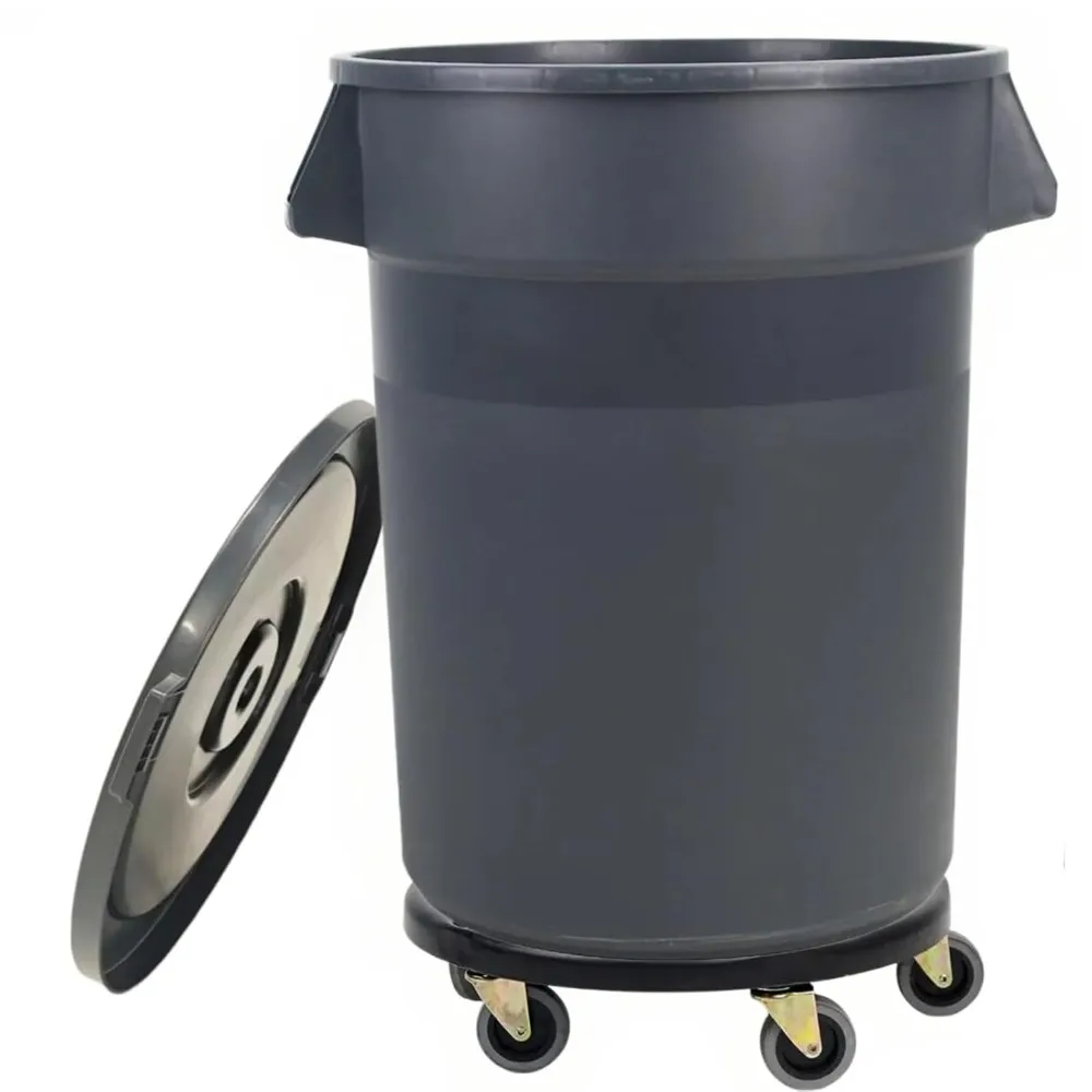

Wheeled 32 Gallon Outdoor Garbage Bin with Lid and Strong Handle for Commercial Use