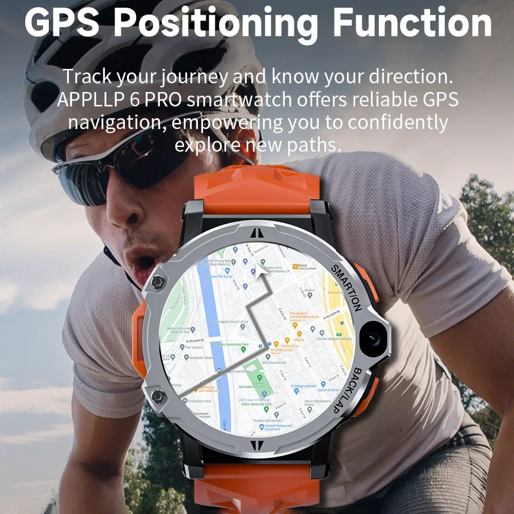 Imagem -04 - Pro Relógio Inteligente para Homens 4g Chamada Sim Gps Câmera Dupla Rastreador de Fitness Android Moda Relógio Esportivo Novo 2023 Lokmat6