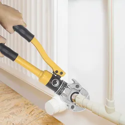 Krimptang met krimpmatrijzen 16, 20, 25, 32 mm voor het krimpen van aluminium-kunststof buizen, PEX-buizen, stalen buizen, enz.