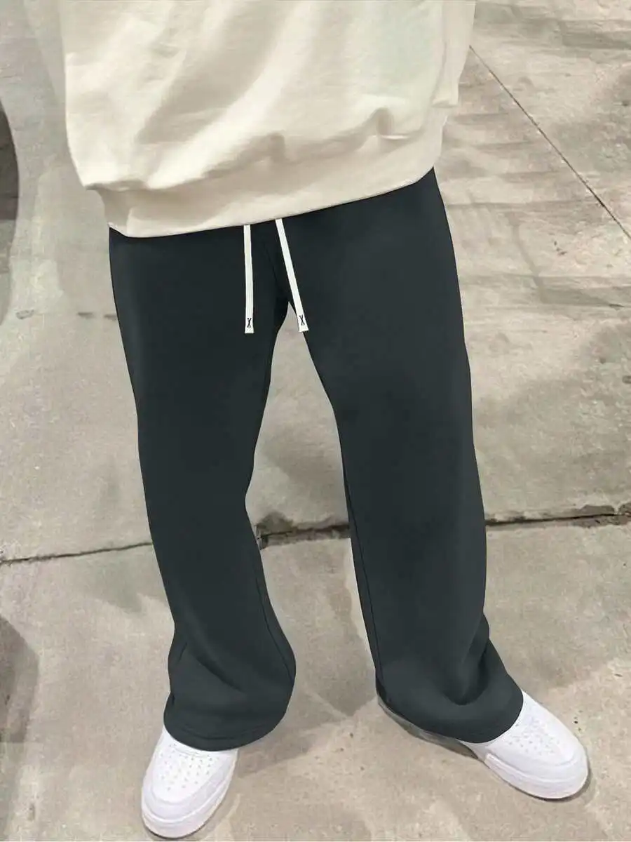 

Мужские трикотажные спортивные брюки прямого кроя, легкие повседневные брюки для весны и лета