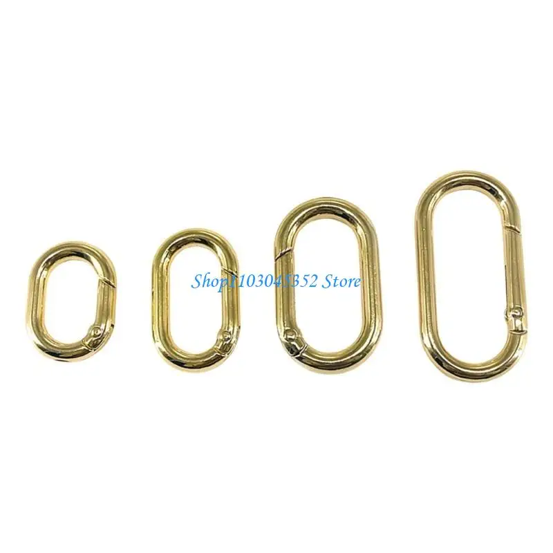 

4Pcs Metal Clip Rings for Bags and Crafts Spring O Rings Clips Handbag Purse Extender Oval Carabiner Clips Hook