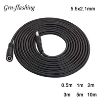 DC Extension Cable 1M 2M 3M 5M 10M 5.5x2.1mm Female to Male Plug for 12V 5V 24V Power Adapter Cord Home CCTV Camera LED Strip