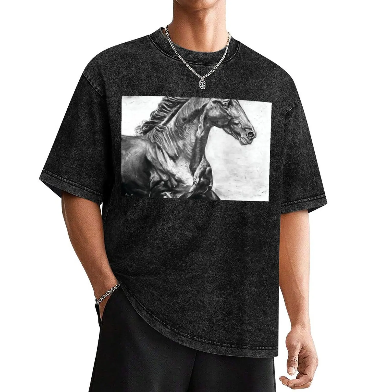 

NOBLE STEED T-Shirt tees heavyweights t shirt men 100℅ cotton