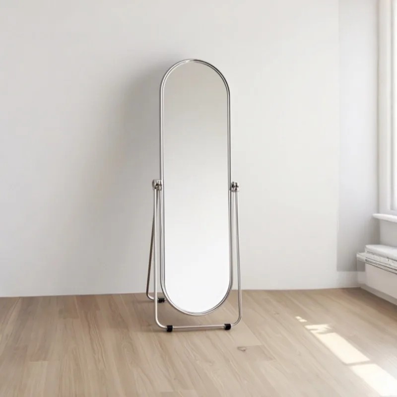 Full Length Mirror for Instagram Bedroom Photos Floor Standing Folding Dressing Mirror for Girls Dormitory and Guesthouse