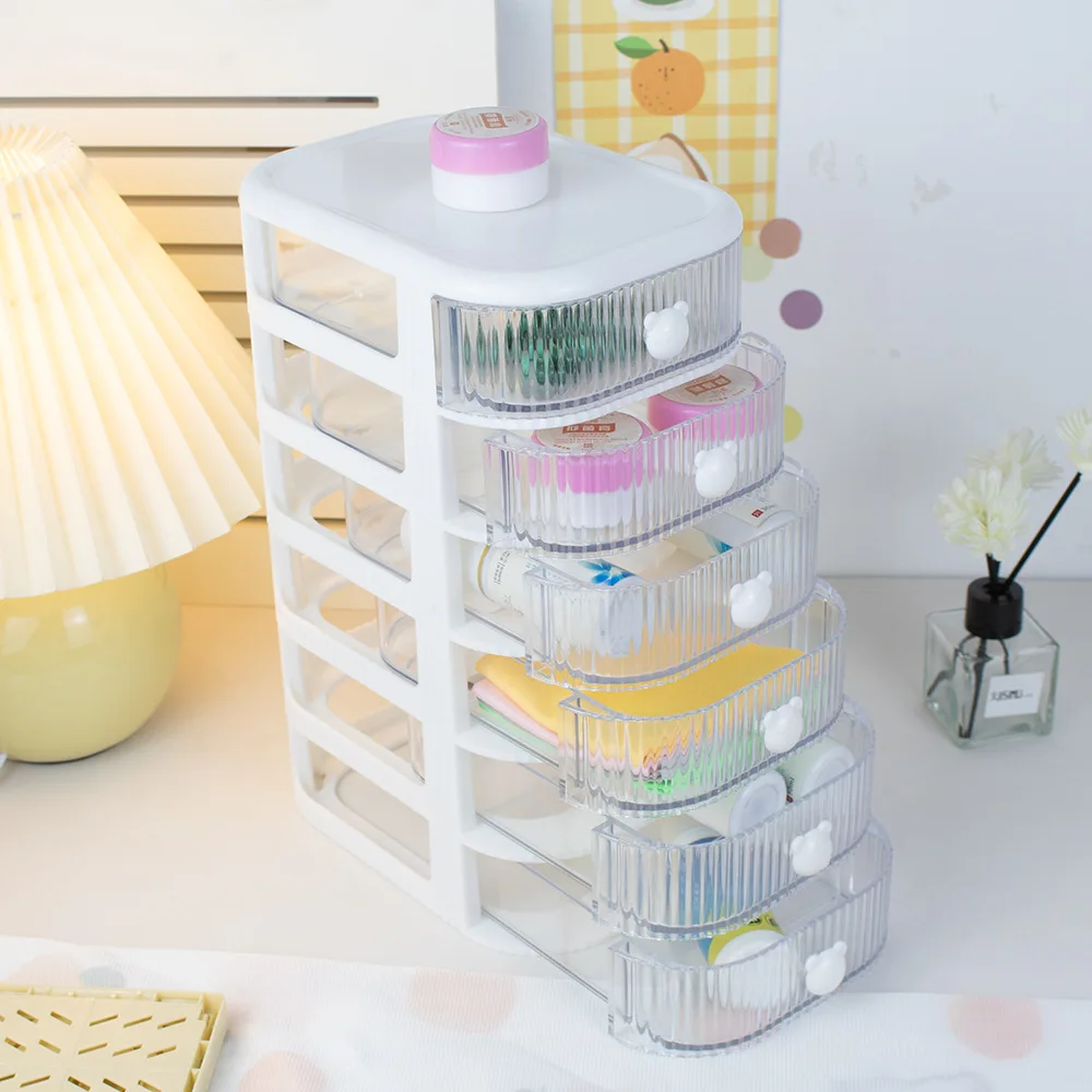 Desktop Drawer Storage Box, Large Capacity Transparent Plastic Box, Suitable for Cosmetics, Jewelry, Stationery, and Small Items