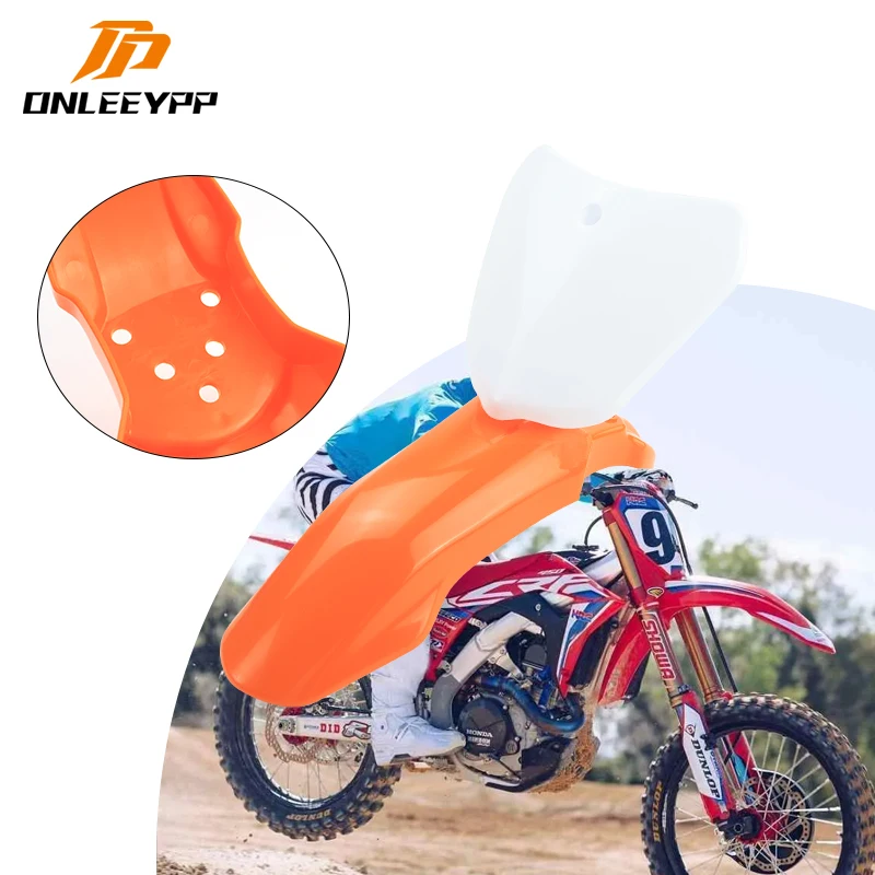 

ONLEEYPP Motorcycle Parts Front Mudguard Number Plate Name Panel Plastic Fender Kits For TTR50 Dirt Bike Enduro Motocross TTR 50