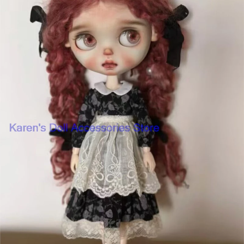 2pcs 2026 Vintage Dress+apron for Blythe/landoudou(Fit for Lulu,ymy24,Ob22,24,26,zone, Jenny)