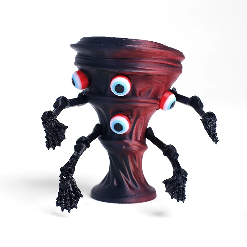 Mutant Tornado Monster 3D Printed Figurine Weird Eyeball Creature Movable Skeleton Leg Desktop Decor Horror Collectible Toy Gift