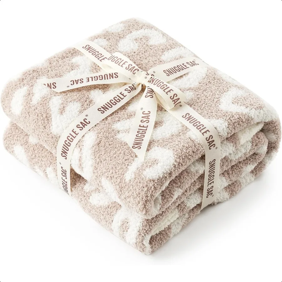 

Leopard Throw Blanket for Couch Bed Sofa 50x60 inches Reversible Beige Leopard Blanket Ultra Soft Cozy Blankets for Women Mothe