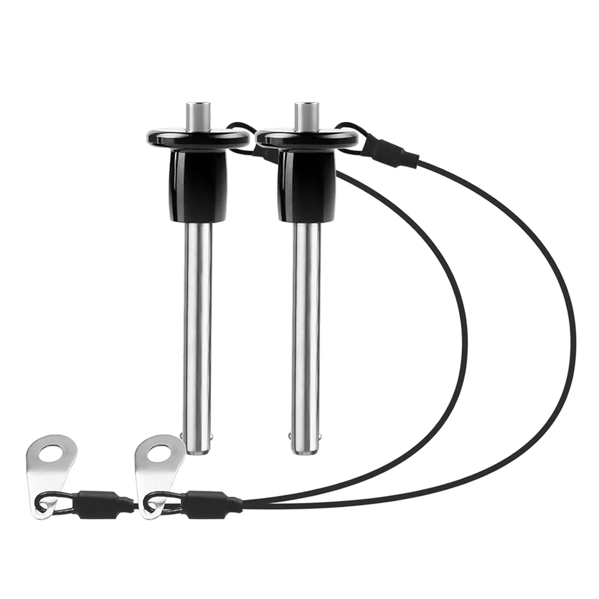 2025+ 2pc Stainless Steel Quick Release Pin 6mm Dia. Ball Locking Pin with Push Button Round Handle Lanyard Usable Length 35mm