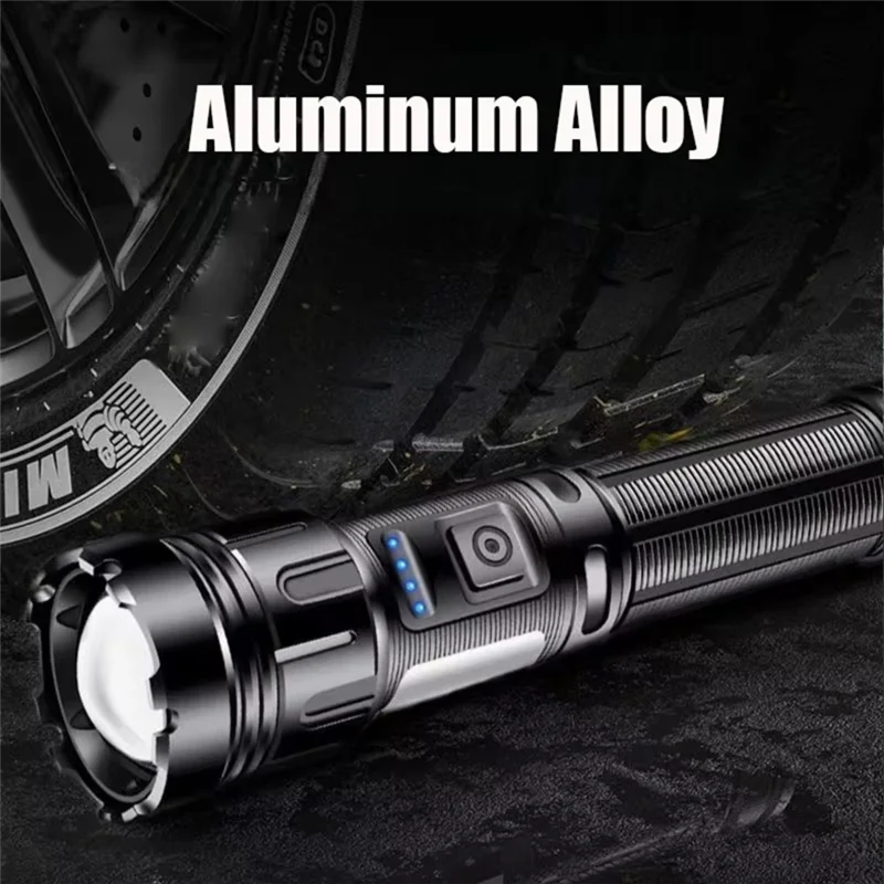 جديد-مغناطيس سبائك الألومنيوم مصباح ليد جيب قابل لإعادة الشحن عالية الطاقة الشعلة فانوس زوومابلي للتخييم بطارية 18650