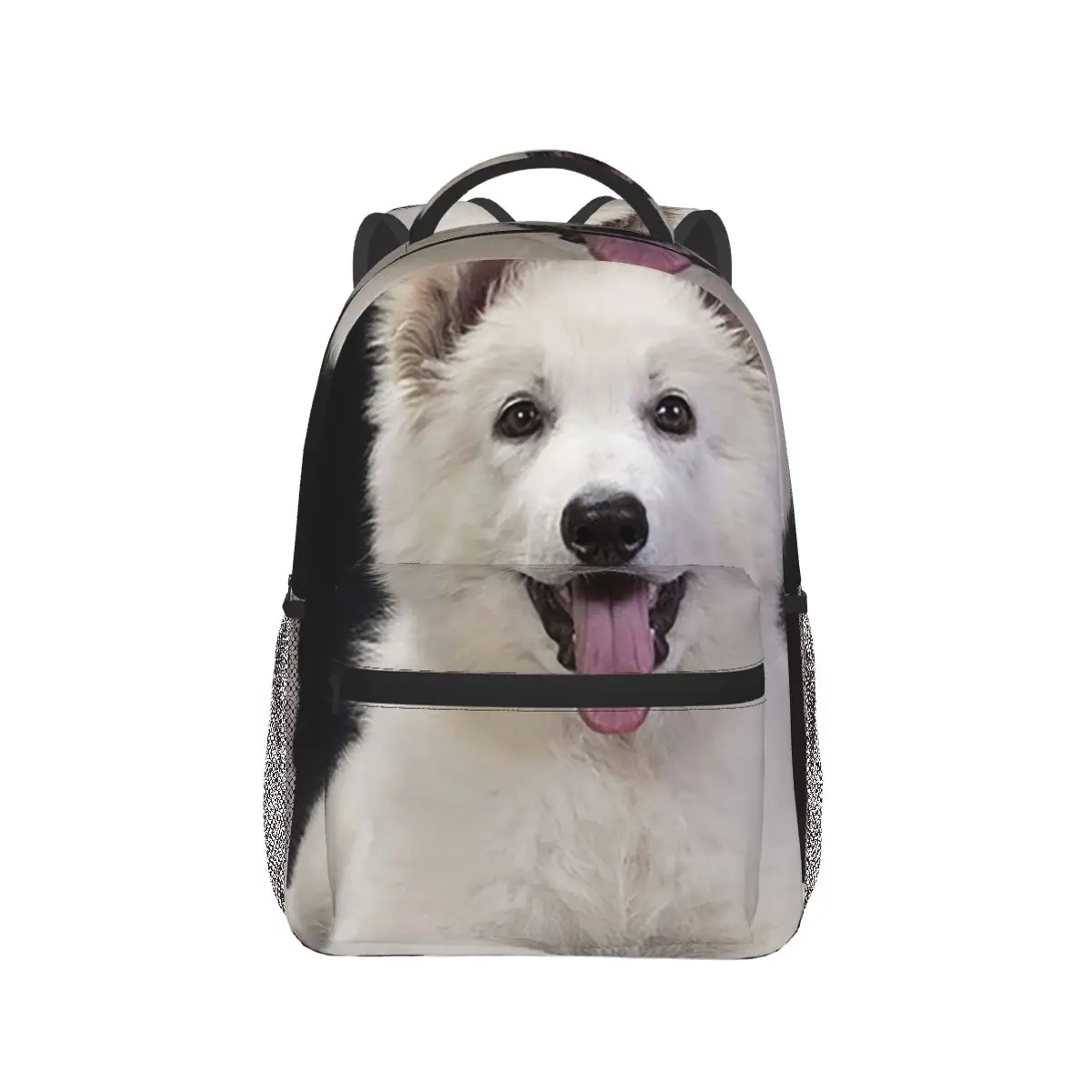 

Cute Puppy With Tongue Out Backpack Hot Sale Daypack Large Capacity Boys Girls BookBag School Bag Shoulder Bags for Men Women
