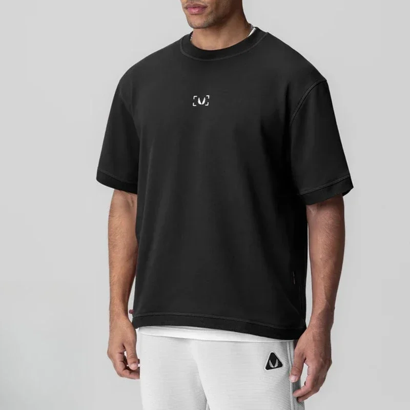 

Men Gym Short Sleeve T-Shirt Summer Quick Dry Bodybuilding Workout Fitness Shirt Basketball Jersey Training Running Sport Shirts