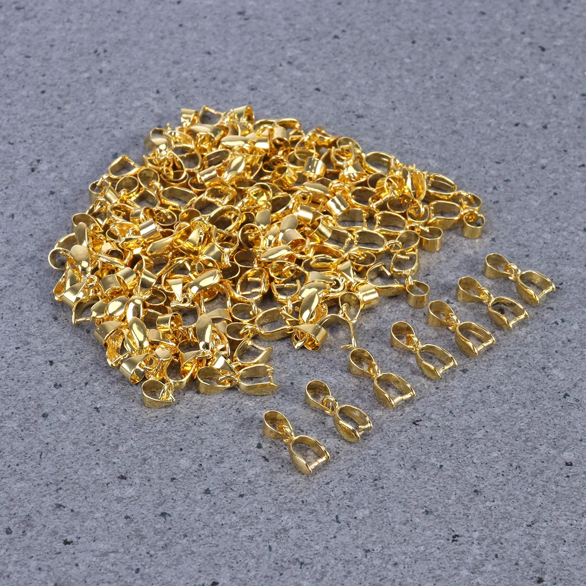 

100 Pcs Buckle Bead Pendant Connector Metal Pinch Clip Jewelry Findings Pinch Clasp Bails Brass Material Durable Easy Use