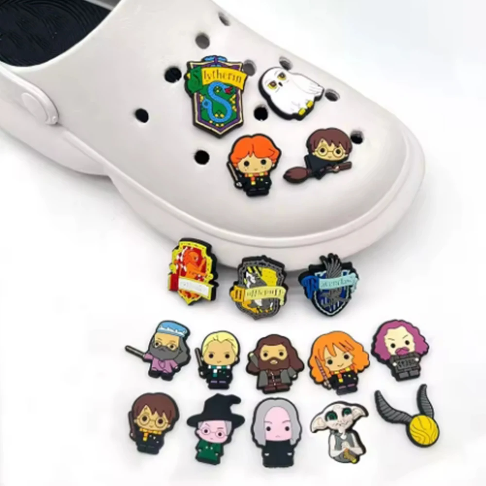 17 Piezas de Hebillas de PVC para Sandalias de Anime Harry Potter, Accesorios de Dibujos Animados para Sandalias de Jardín, Regalos