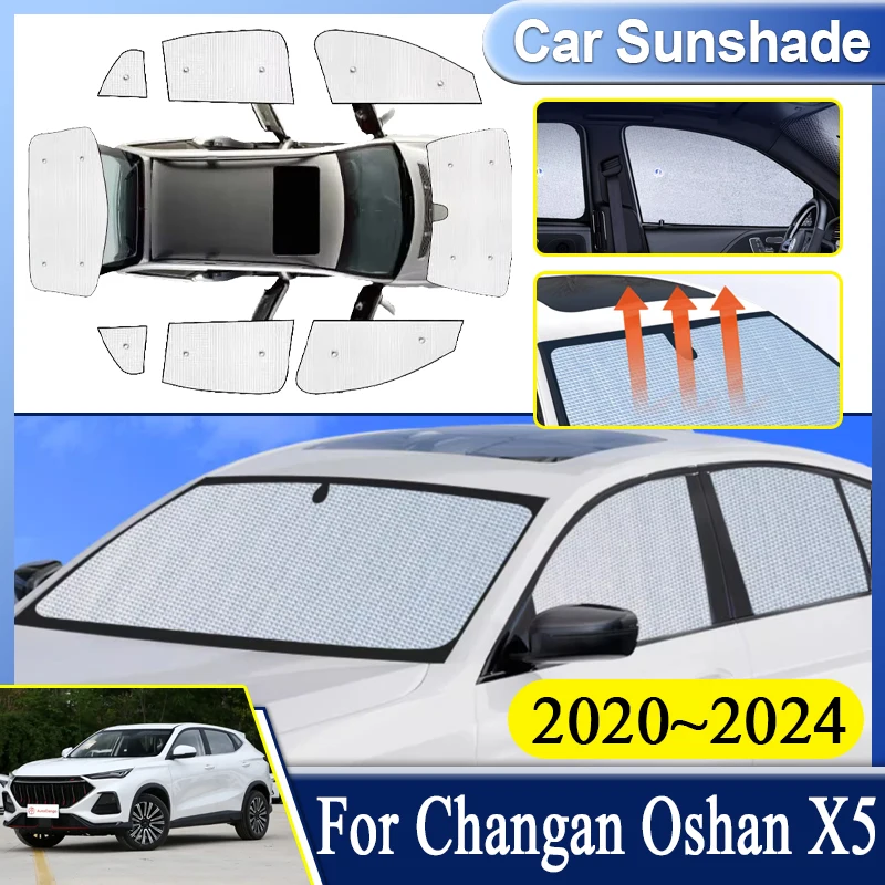 

Автомобильные солнцезащитные козырьки с полным покрытием для Changan Oshan X5 2020 2021 2022 2023 2024, лобовое стекло, боковое стекло, защитный козырек, автоаксессуары