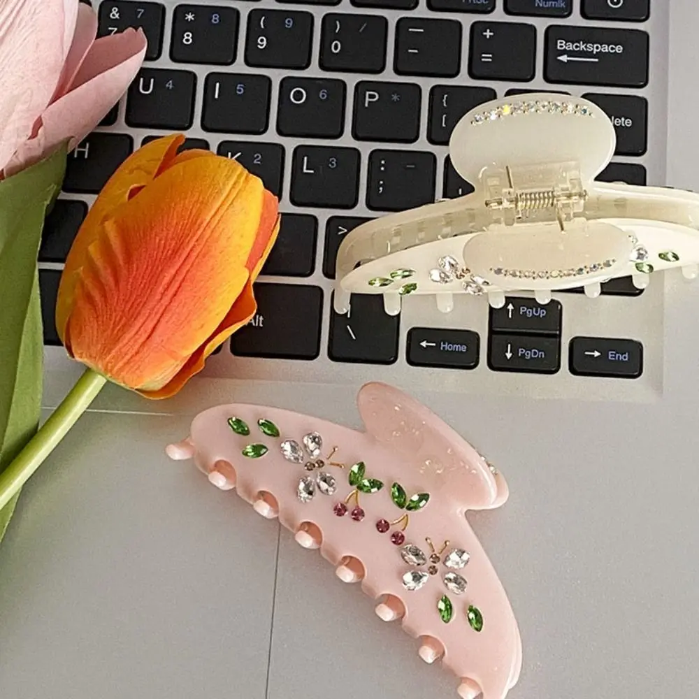 

Rhinestone Transparent Acetate Hair Claw Butterfly Hair Clip Acetic Acid Shark Clip Hairpin Shark Clip Flower Hair Claw