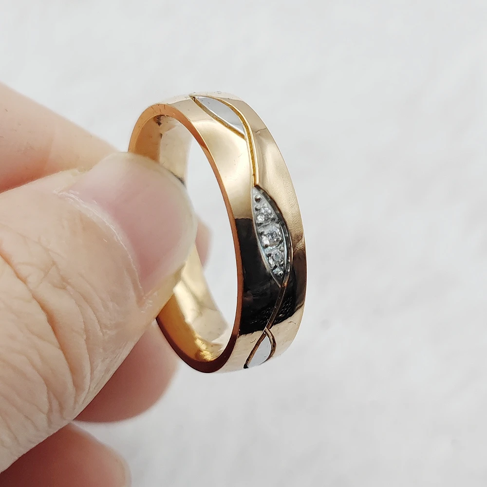 2024 New Product Jewellery Lovers Affectionate Vintage 18K Rose Gold Plated His And Hers Wedding Rings For Couples Lovers