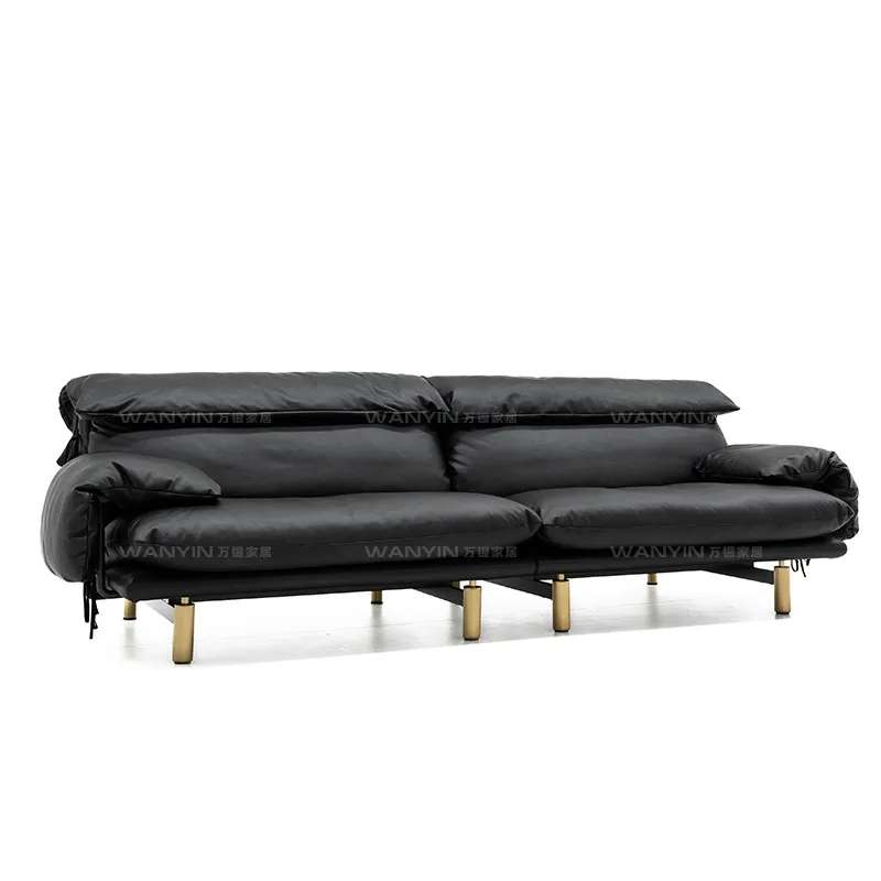 Large apartment leather special-shaped straight row living room hotel meeting guests entertaining customers comfortable sofa