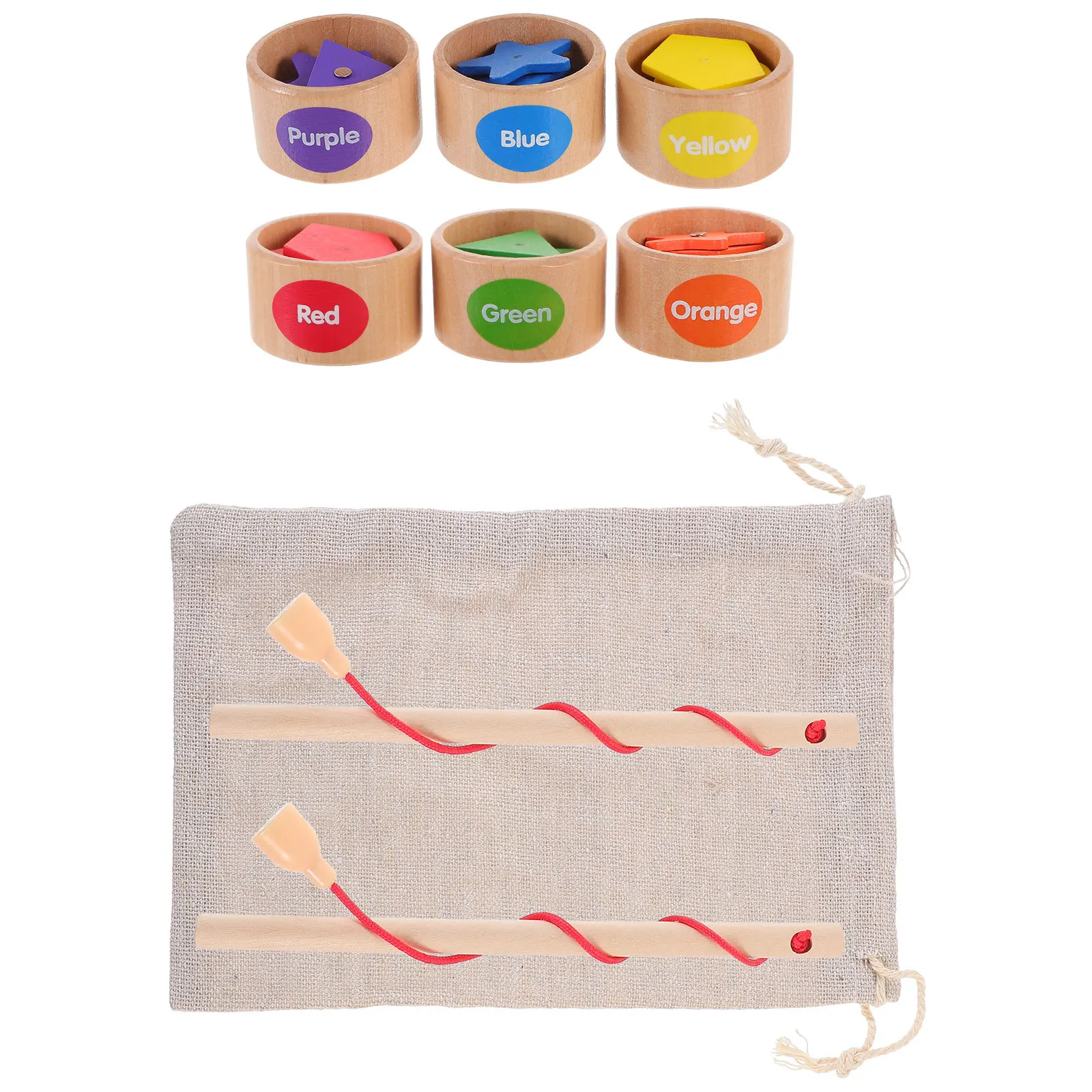 1 Set Formensortierbecher für Kinder, passende Box, Holz-Lernpuzzle für Kleinkinder, Feinmotorik, Farberkennung, Entwicklungsförderung