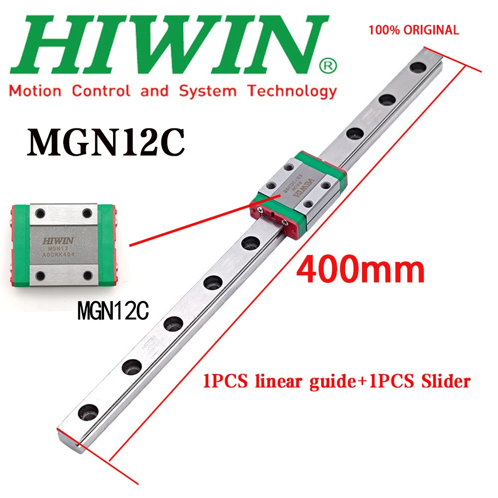 

New HIWIN Original Authentic MGN12C MGN12 Linear Guide Rail With Slider High-Precision 400mm Linear Guide 3D Printer Alloy Steel