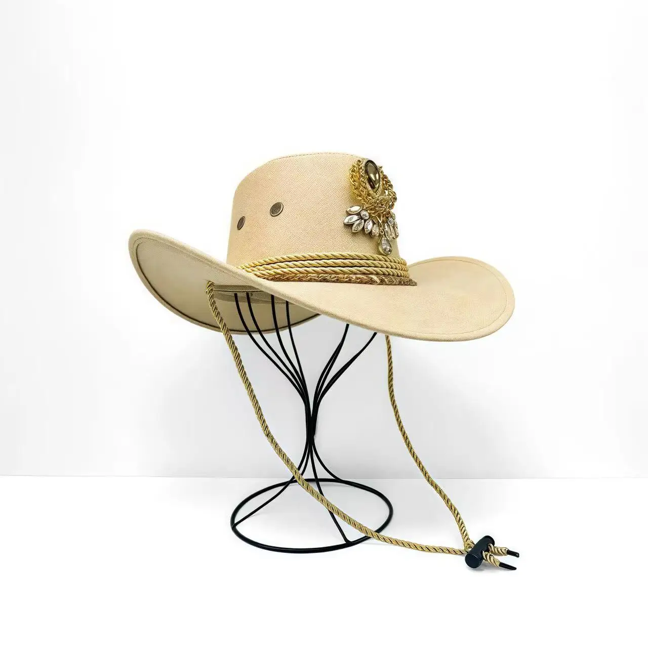 

Disco Beach Cowboy Hat Rhinestone Woman for Cowgirl Costume, Top Hats, Rave Festival Accessories