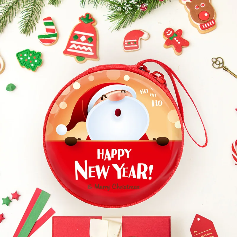 

Рождественский кошелек для монет, кошелек с принтом Санта-Снеговика, милый брелок-подвеска для наушников и хранения конфет, детский подарок